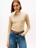 Long-Sleeve Crewneck Favorite T-Shirt- Beige Heather#76J4889-Z41