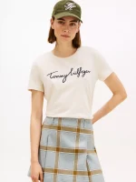 Embroidered Signature Crewneck T-Shirt - Beige Heather #76J5334-NM6