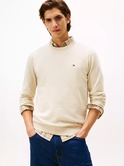 Classic Crewneck Sweater - Beige #78J8322 - Image 1