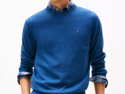 Classic Crewneck Sweater - Fossil Blue #78J8322