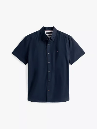 Regular Fit Stretch Oxford Shirt - Navy #78J8436 - Image 2