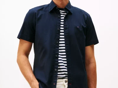 Regular Fit Stretch Oxford Shirt - Rouge #78J8436