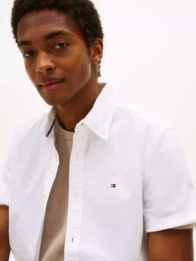 Regular Fit Stretch Oxford Shirt - Optic White #78J8436 - Image 4