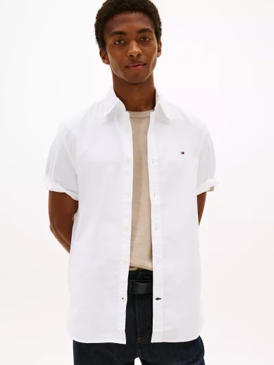 Regular Fit Stretch Oxford Shirt - Optic White #78J8436 - Image 1