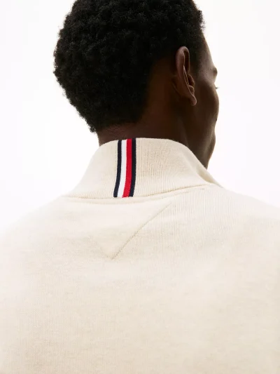 Classic Quarter-Zip Sweater - Beige#78J9329-AFA - Image 3