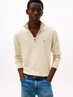 Classic Quarter-Zip Sweater - Beige#78J9329-AFA