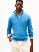 Classic Quarter-Zip Sweater - Dusty Indigo#78J9329-C2Q