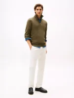 Classic Quarter-Zip Sweater - Army Green#78J9329-RBN - Image 3