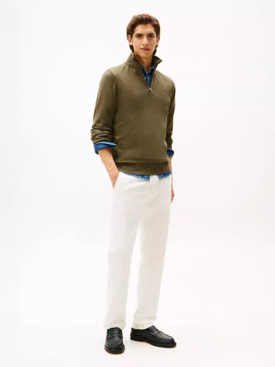 Classic Quarter-Zip Sweater - Army Green#78J9329-RBN - Image 3