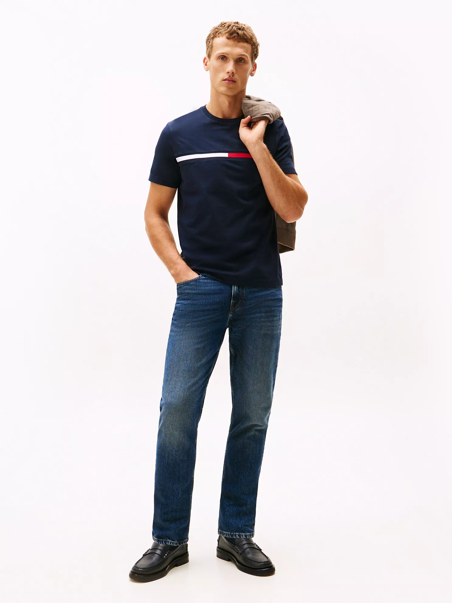 78JA522_475_alternate2 Embroidered Flag Logo T-Shirt-Navy - Image 3