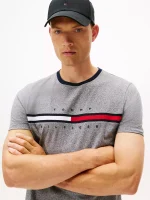 Embroidered Flag Logo T-Shirt-Grey Heather - Image 2