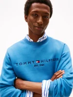 Embroidered Tommy Logo Sweatshirt - Dusty Indigo #78JB337 - Image 4
