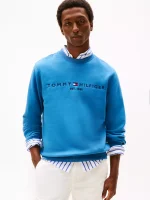 Embroidered Tommy Logo Sweatshirt - Dusty Indigo #78JB337