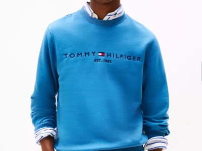 Embroidered Tommy Logo Sweatshirt - Dusty Indigo #78JB337