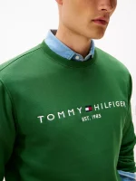 Embroidered Tommy Logo Sweatshirt - Deep Evergreen #78JB337 - Image 4