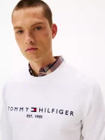 Embroidered Tommy Logo Sweatshirt - Fresh White #78JB337 - Image 4