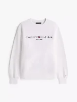 Embroidered Tommy Logo Sweatshirt - Fresh White #78JB337 - Image 2