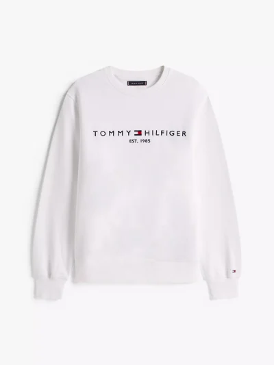Embroidered Tommy Logo Sweatshirt - Fresh White #78JB337 - Image 2