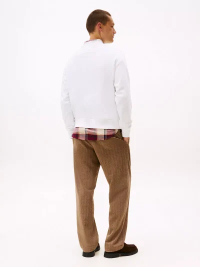 Embroidered Tommy Logo Sweatshirt - Fresh White #78JB337 - Image 3