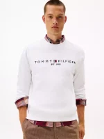 Embroidered Tommy Logo Sweatshirt - Fresh White #78JB337