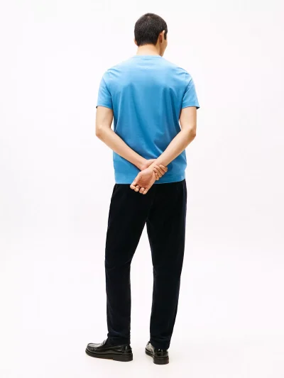 Men Tonal Flag Logo T-Shirt - Dusty Indigo #78JB406 - Image 2