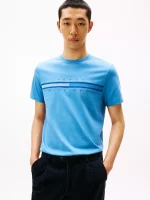Men Tonal Flag Logo T-Shirt - Dusty Indigo #78JB406