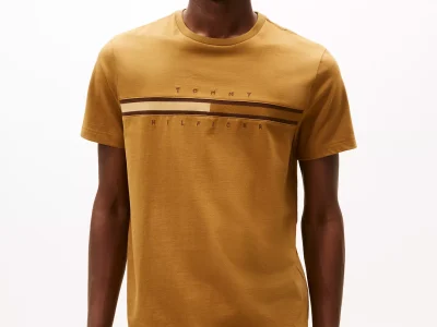 Men Tonal Flag Logo T-Shirt - Country Brown #78JB406