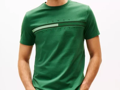 Men Tonal Flag Logo T-Shirt - Deep Evergreen #78JB406