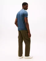 Men Tonal Flag Logo T-Shirt - Military Denim #78JB406 - Image 2