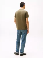 Men Tonal Flag Logo T-Shirt - Army Green#78JB406 - Image 2