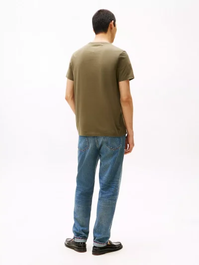 Men Tonal Flag Logo T-Shirt - Army Green#78JB406 - Image 2