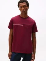 Men Tonal Flag Logo T-Shirt - Deep Rouge #78JB406