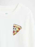 babyGap Graphic T-Shirt-New Off White Pizza - Image 3