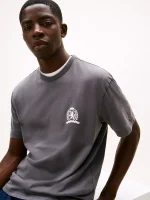 Tommy Jeans Heritage Crest T-Shirt - Washed Black #DM21986 - Image 3