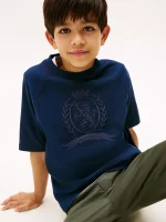 Kids' Crest Logo T-Shirt - Dark Blue #KB09930 - Image 2