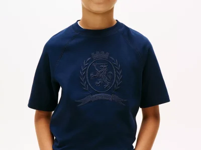 Kids' Crest Logo T-Shirt - Dark Blue #KB09930
