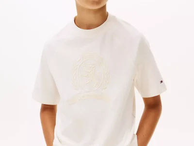 Kids' Crest Logo T-Shirt - Ivory Silk #KB09930