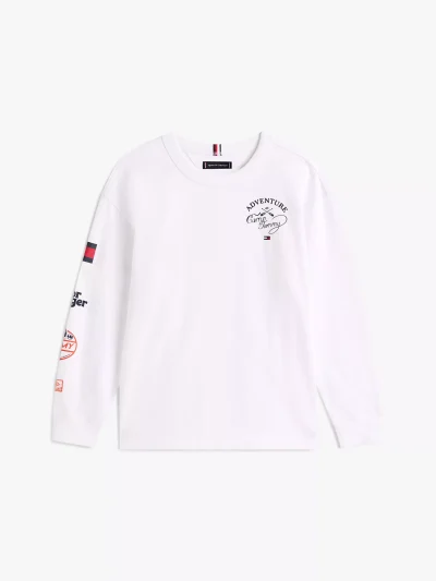 Kids' Long-Sleeve Camp Graphic T-Shirt - White #KB09935-YBR - Image 4