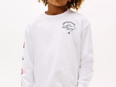 Kids' Long-Sleeve Camp Graphic T-Shirt - White #KB09935-YBR
