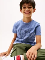 Kids' Varsity Logo T-Shirt - Soft Sapphire #KB09937 - Image 2