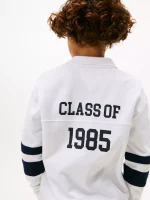 Kids' Long-Sleeve Logo Polo - White #KB09995-YBR - Image 5