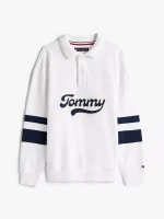 Kids' Long-Sleeve Logo Polo - White #KB09995-YBR - Image 2