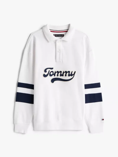 Kids' Long-Sleeve Logo Polo - White #KB09995-YBR - Image 2