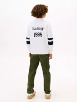 Kids' Long-Sleeve Logo Polo - White #KB09995-YBR - Image 3