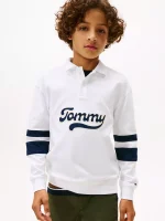 Kids' Long-Sleeve Logo Polo - White #KB09995-YBR