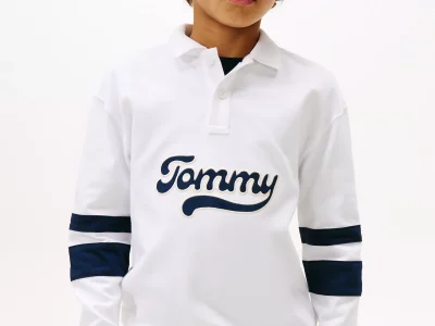 Kids' Long-Sleeve Logo Polo - White #KB09995-YBR