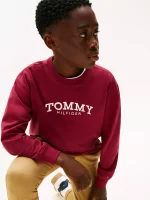 Kids' Long-Sleeve Monotype Logo T-Shirt-Rich Cherry - Image 4