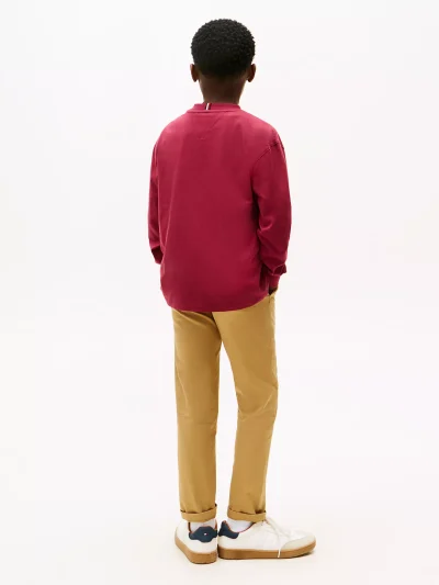 Kids' Long-Sleeve Monotype Logo T-Shirt-Rich Cherry - Image 3