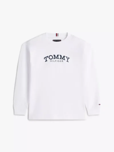 Kids' Long-Sleeve Monotype Logo T-Shirt-White - Image 2
