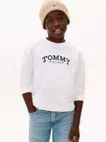 Kids' Long-Sleeve Monotype Logo T-Shirt-White